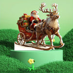 Festive Christmas decoration | Reindeer sleigh with Santa | 2D design for any occasion