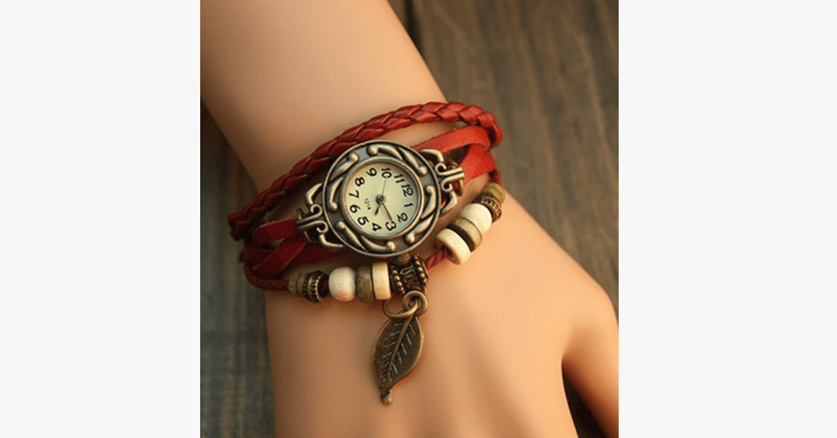 Naturinspirierte Vintage-Uhr im Boho-Stil