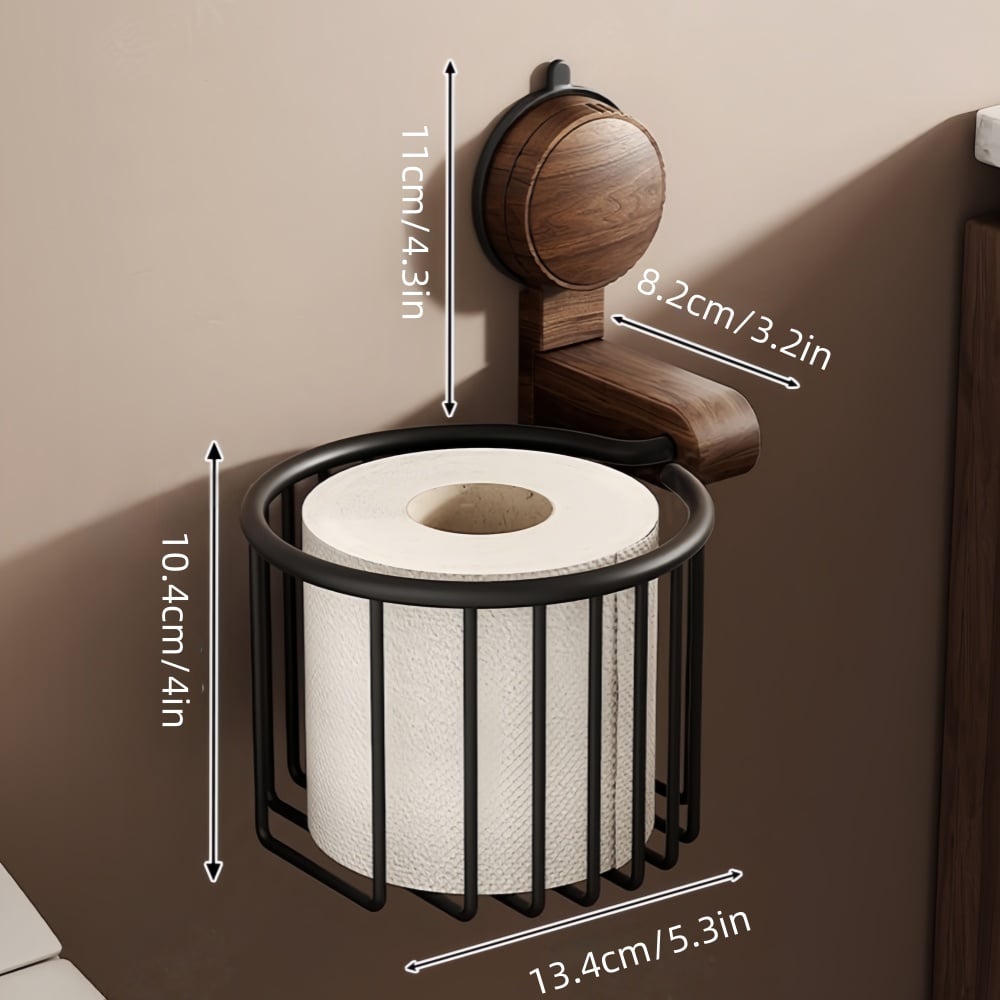 Eleganter Toilettenpapierhalter aus Walnussholz – Ohne Bohren
