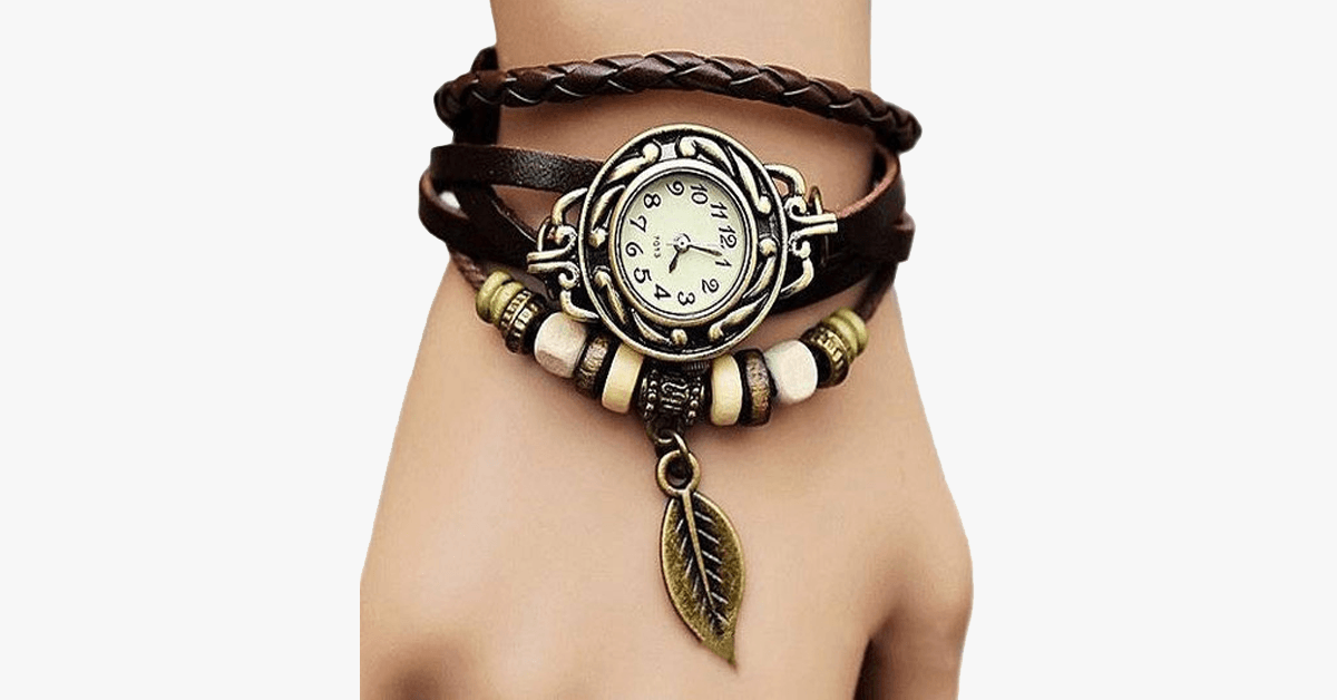 Naturinspirierte Vintage-Uhr im Boho-Stil