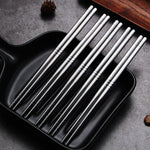 Elegantes Edelstahl Essstäbchen Set – 5 Paar für stilvolles Essen