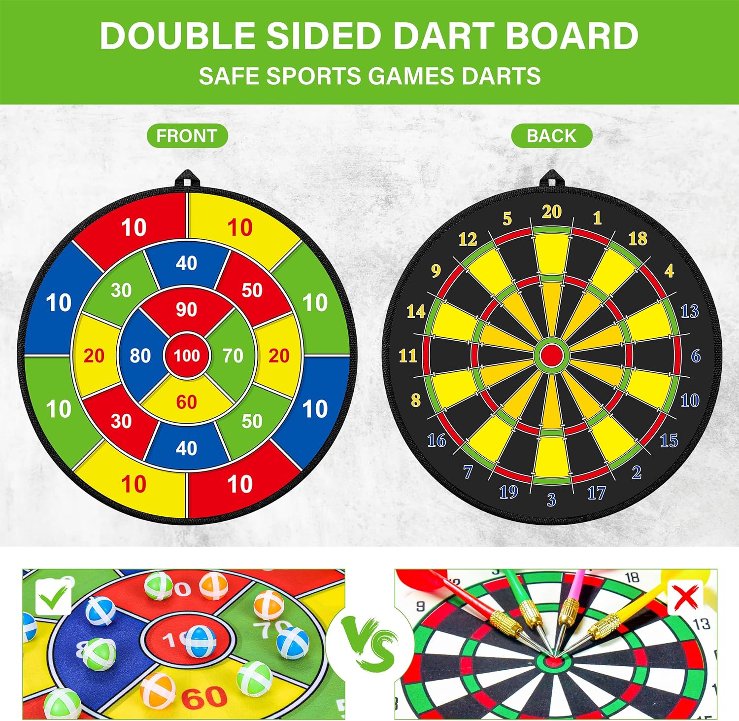 Doppelseitige Dartscheibe für Kinder – Spielen, Lernen, Entspannen