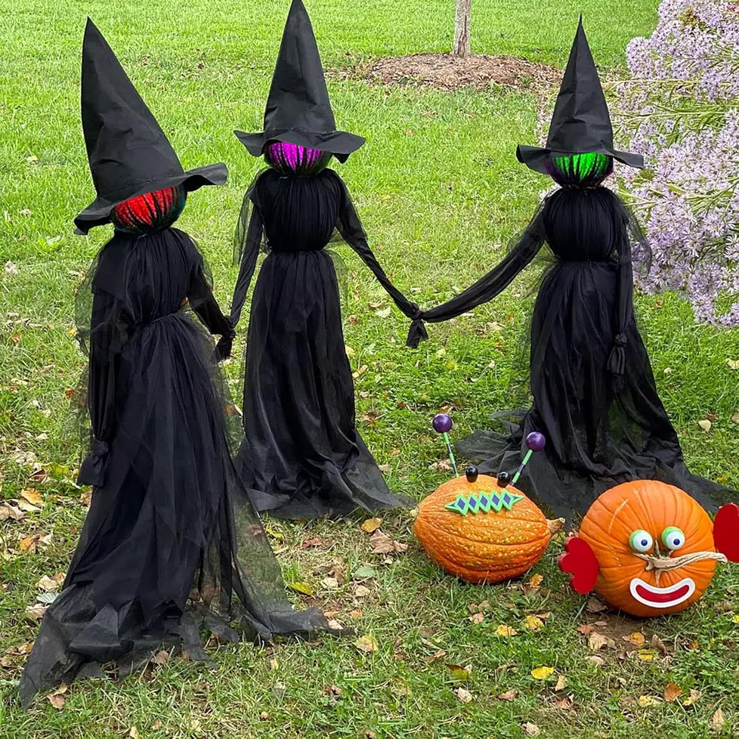 Creepy Light Witches - Set of 3 Luminous Decorative Figurines