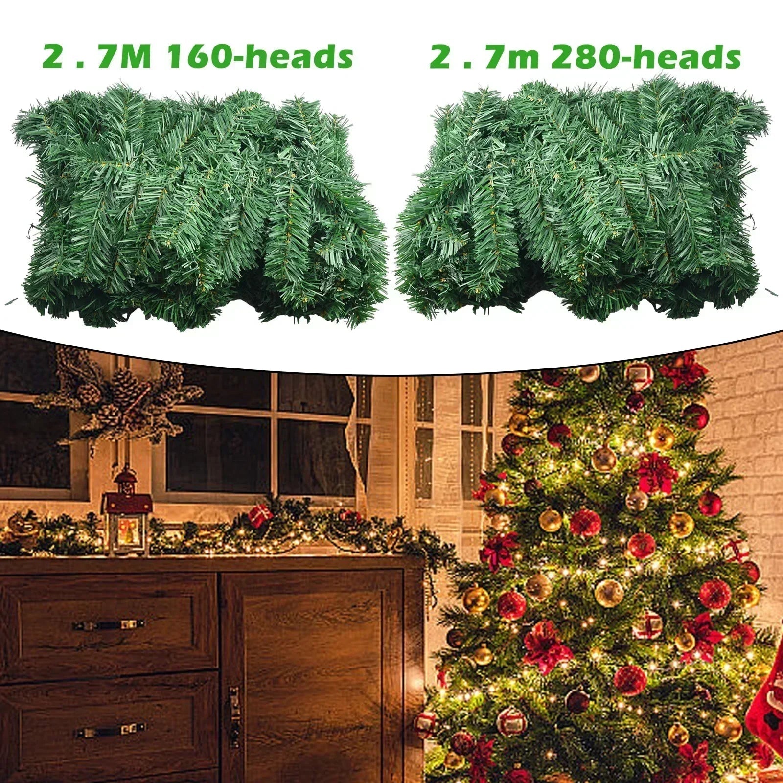 FroheFest Christmas Garland | 2.7m Artificial Fir Garland for Festive Decoration