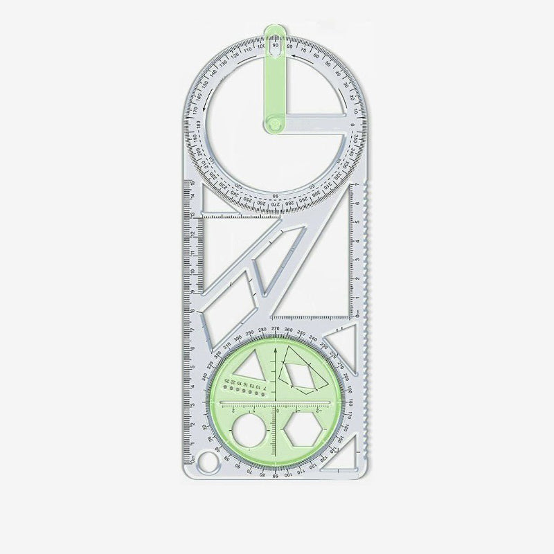 Vielseitiger Geometrie-Lineal mit drehbarem Winkelmesser