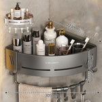 Aluminiumregal für Badezimmer-Ecken – Selbstklebend, bohrfrei