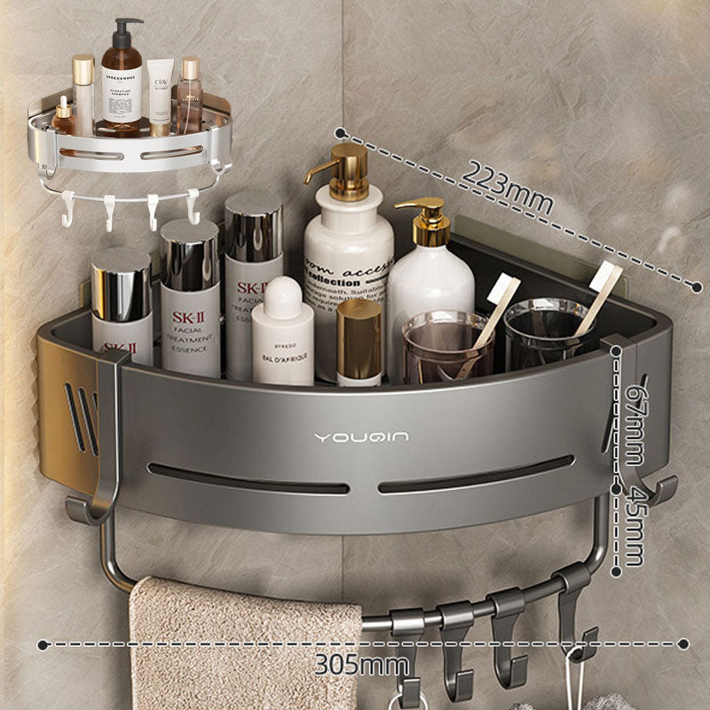Aluminiumregal für Badezimmer-Ecken – Selbstklebend, bohrfrei