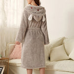 Cuddly flannel bathrobe with bunny ears | Warm & easy-care