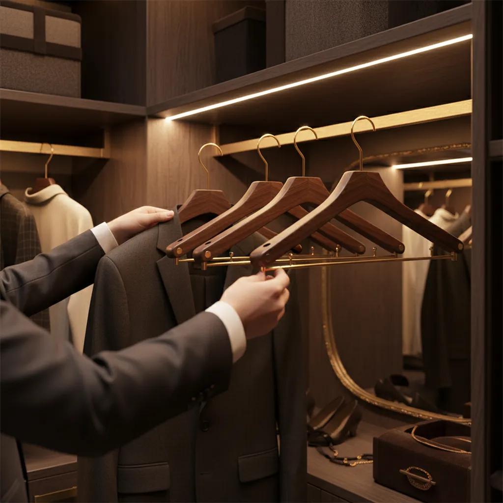 NobleWood – Elegante Holz-Kleiderbügel für stilvolle Garderoben (3 Stück)