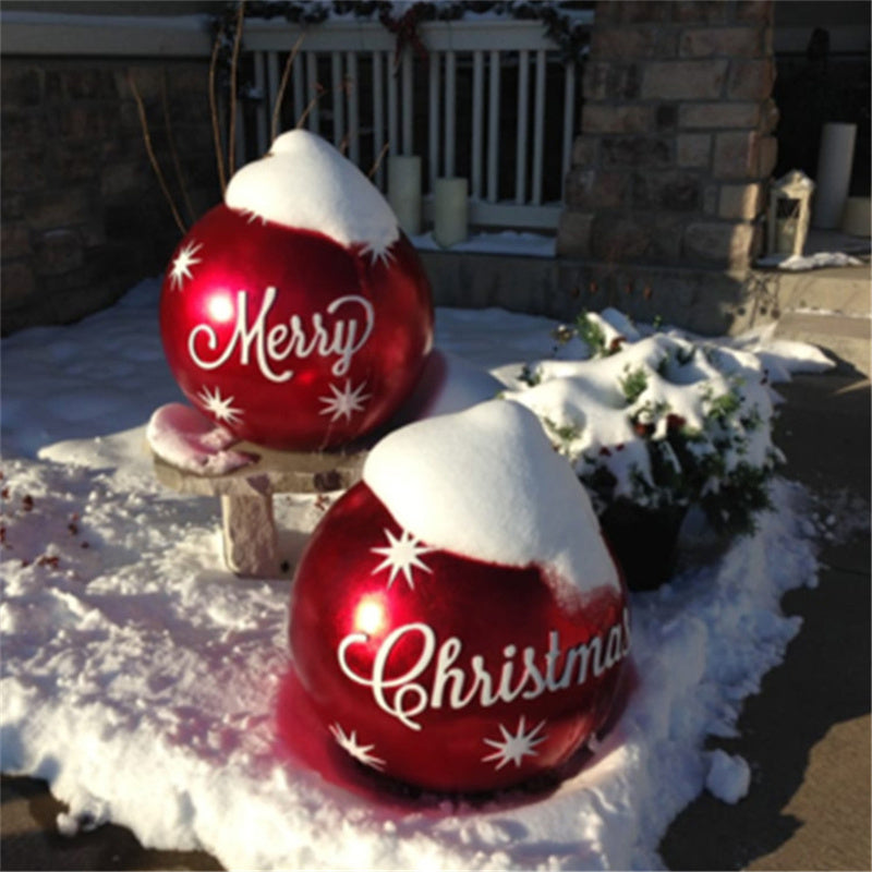 Aufblasbarer Weihnachtsball für den Außenbereich 60 cm – Wetterfeste PVC-Dekoration