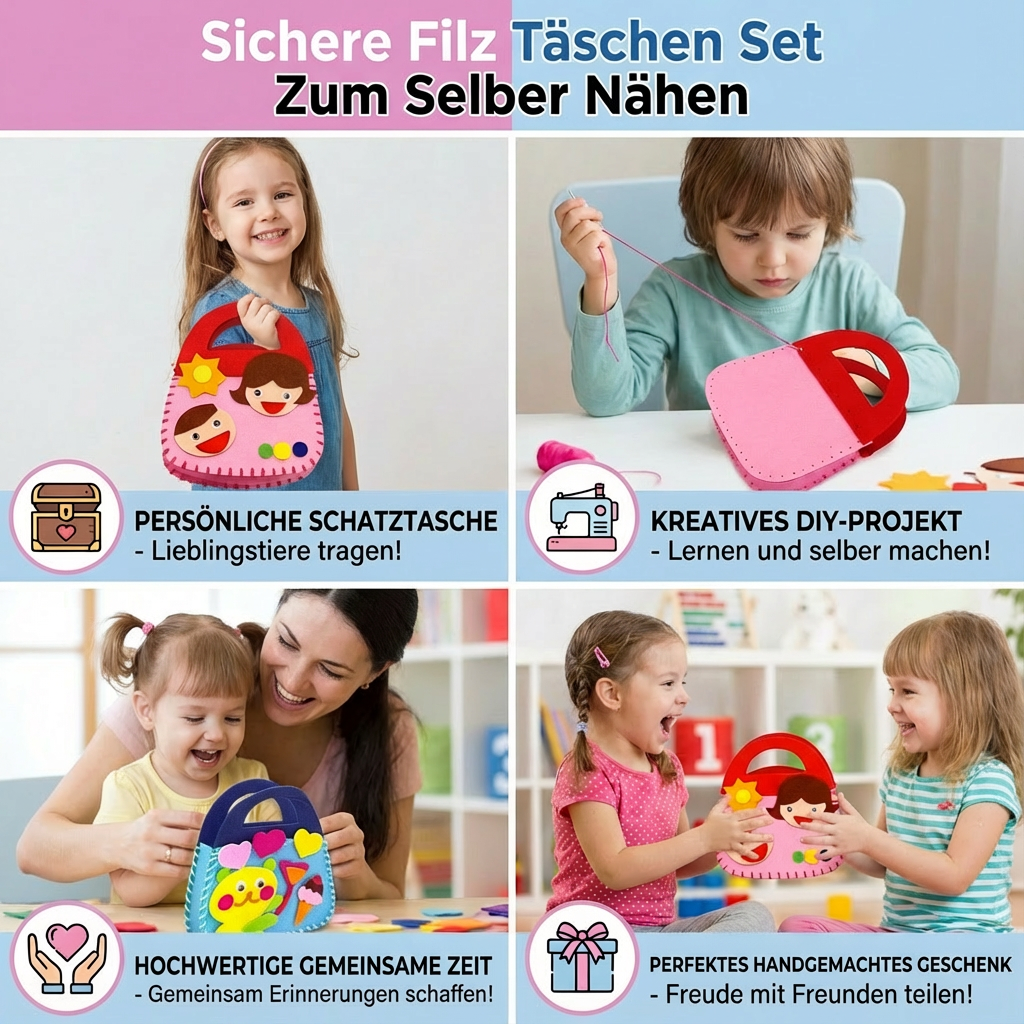 Set zum Selbernähen von sicheren Filztaschen
