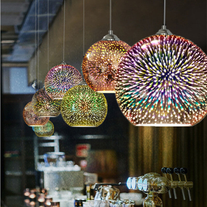 Glanzvolle 3D-Hängelampe aus Kunstglas für ein modernes Zuhause