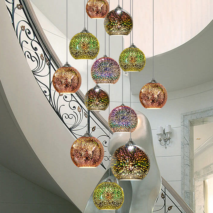 Glanzvolle 3D-Hängelampe aus Kunstglas für ein modernes Zuhause