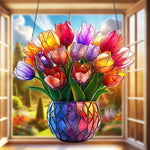 Sun Glow 2D Acrylic Flower Pot with Suncatcher for Windows