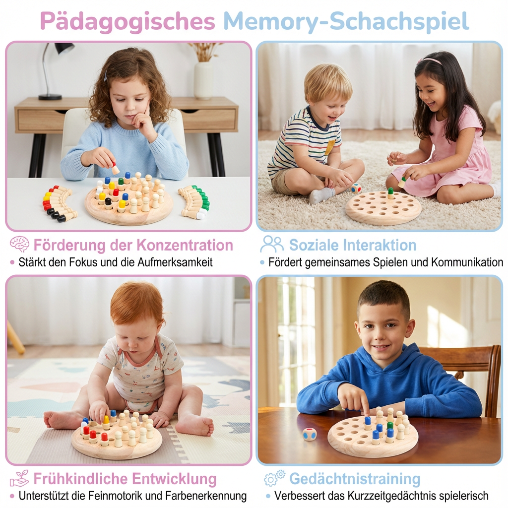 Schachspiel mit pädagogischem Memory-Effekt