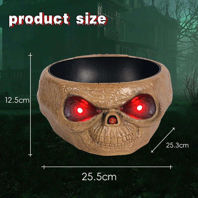 Spooky Snackschale – Kürbis mit Skelettarm und Bewegungssensor