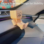 Handgefertigte Holzfigur – Ein Fröhlicher Begleiter für Fahrten