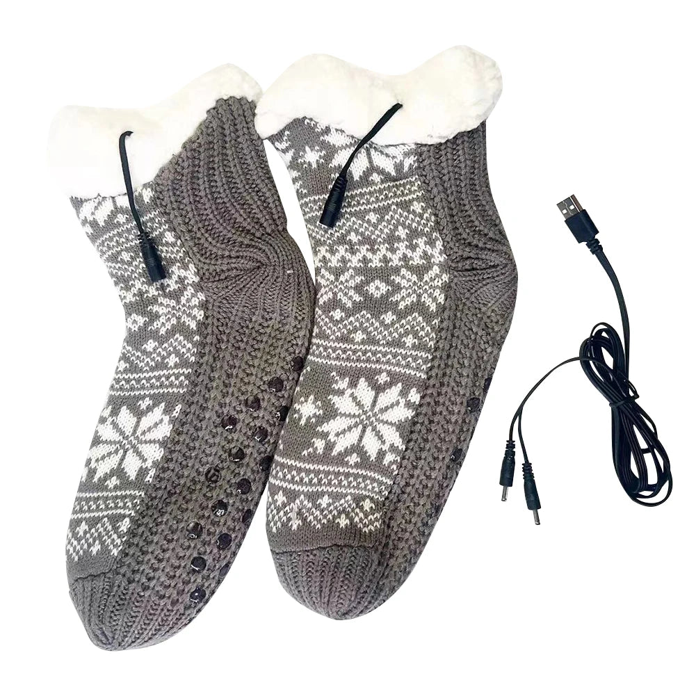 WarmenPfoten USB Heated Socks | Soft Knit Socks for Coziness | Non-Slip Design for Home and Office