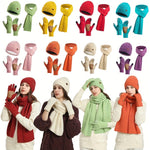 Gemütliches Winterset – Strickmütze, Schal und Handschuhe für Alle