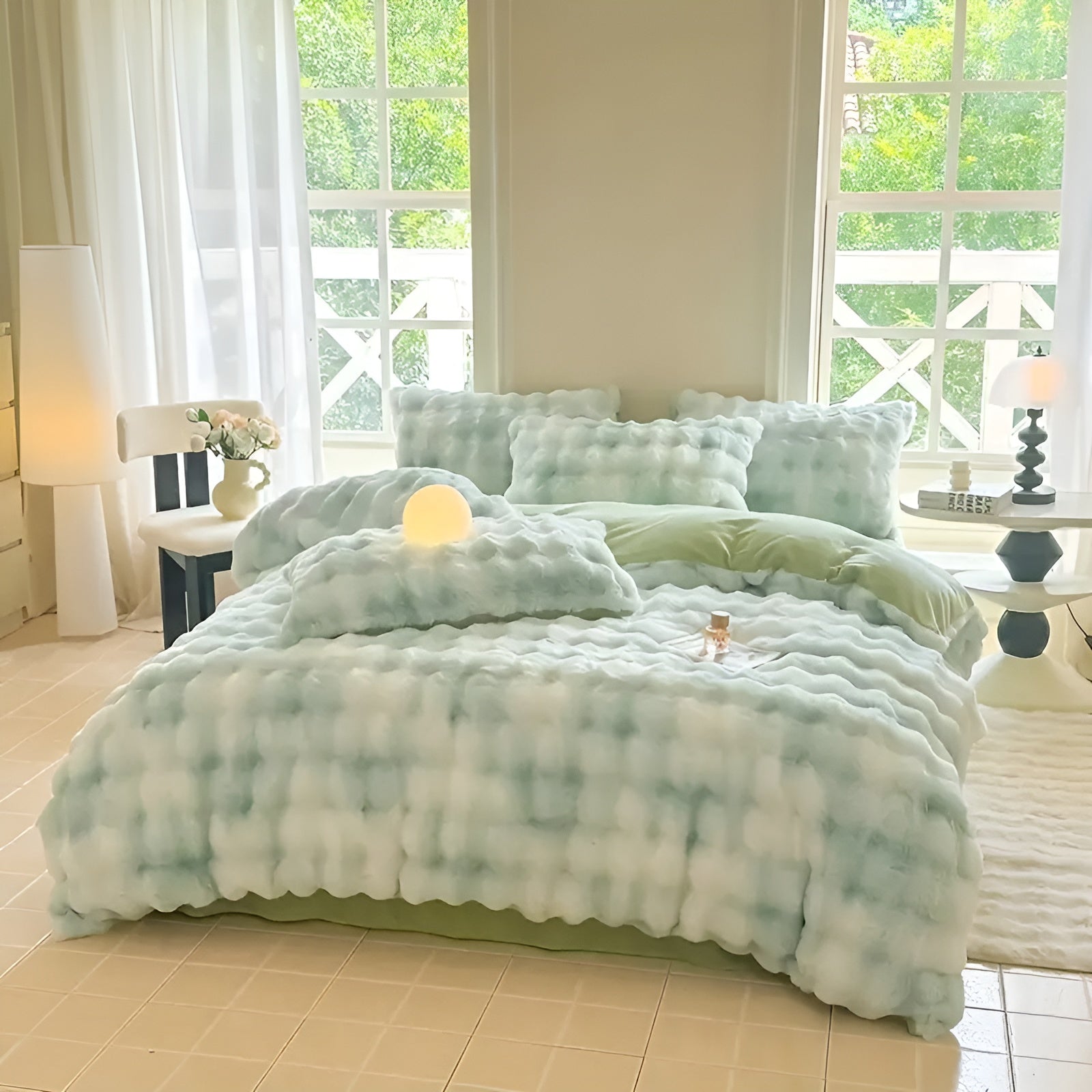 Gemütliches Plüsch Bettwäsche Set – Warm und weich für Herbst & Winter | Wendbares Design in Kaninchenfell & Milchvelours