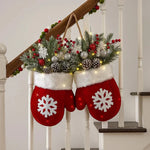 Festlicher Weihnachtskranz in Handschuhform – 120 LEDs mit Timer