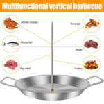 Stainless Steel Vertical Rotisserie Skewer | Perfect Meat Holder with Drip Tray | Set of 3 Skewers (20–30 cm)