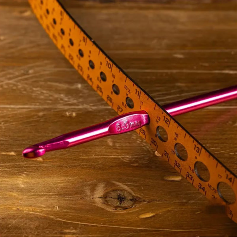 Eleganter 7-in-1 Maßstab aus Echtem Leder für Handarbeiten
