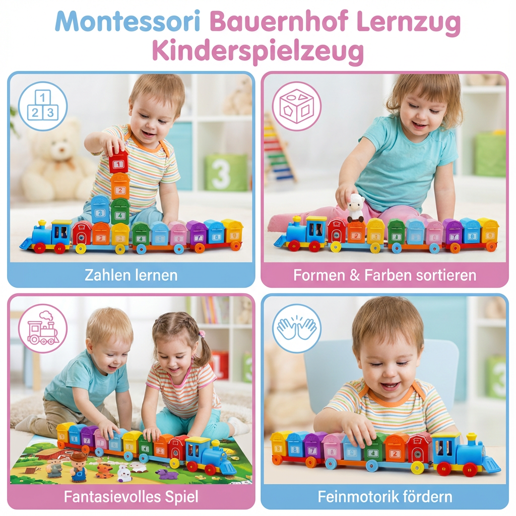 Bauernhof Lernspielzeug für Kinder im Montessori-Stil