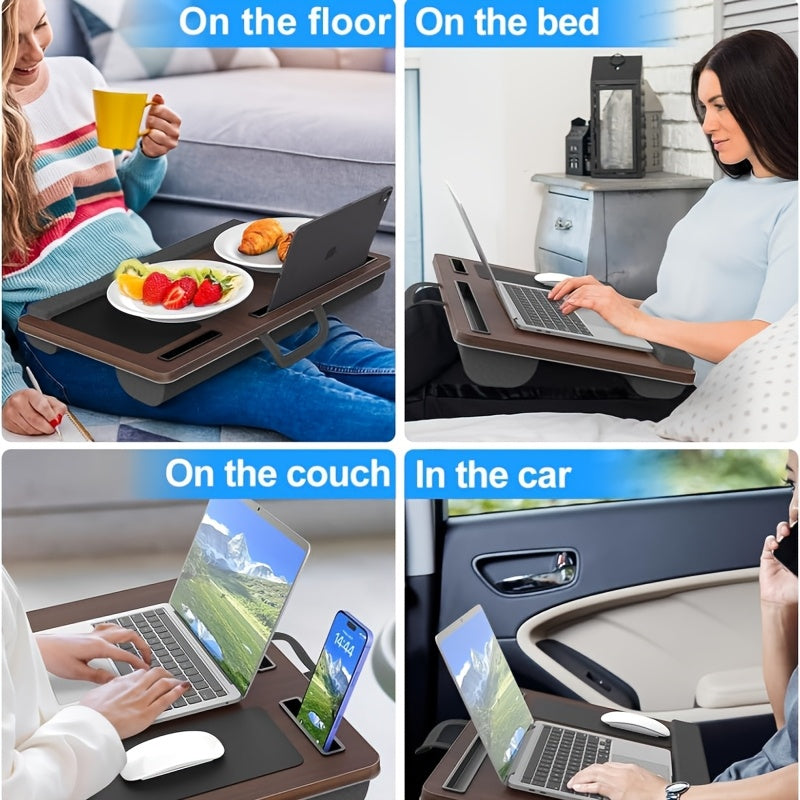 Ergonomischer Laptopständer mit Handballenauflage und Ablagen