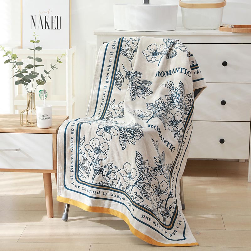 Reversibles Baumwollbadetuch in bunten Farben | AquaChic