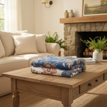 Elegant Reversible Blanket with Floral Motif for Any Room