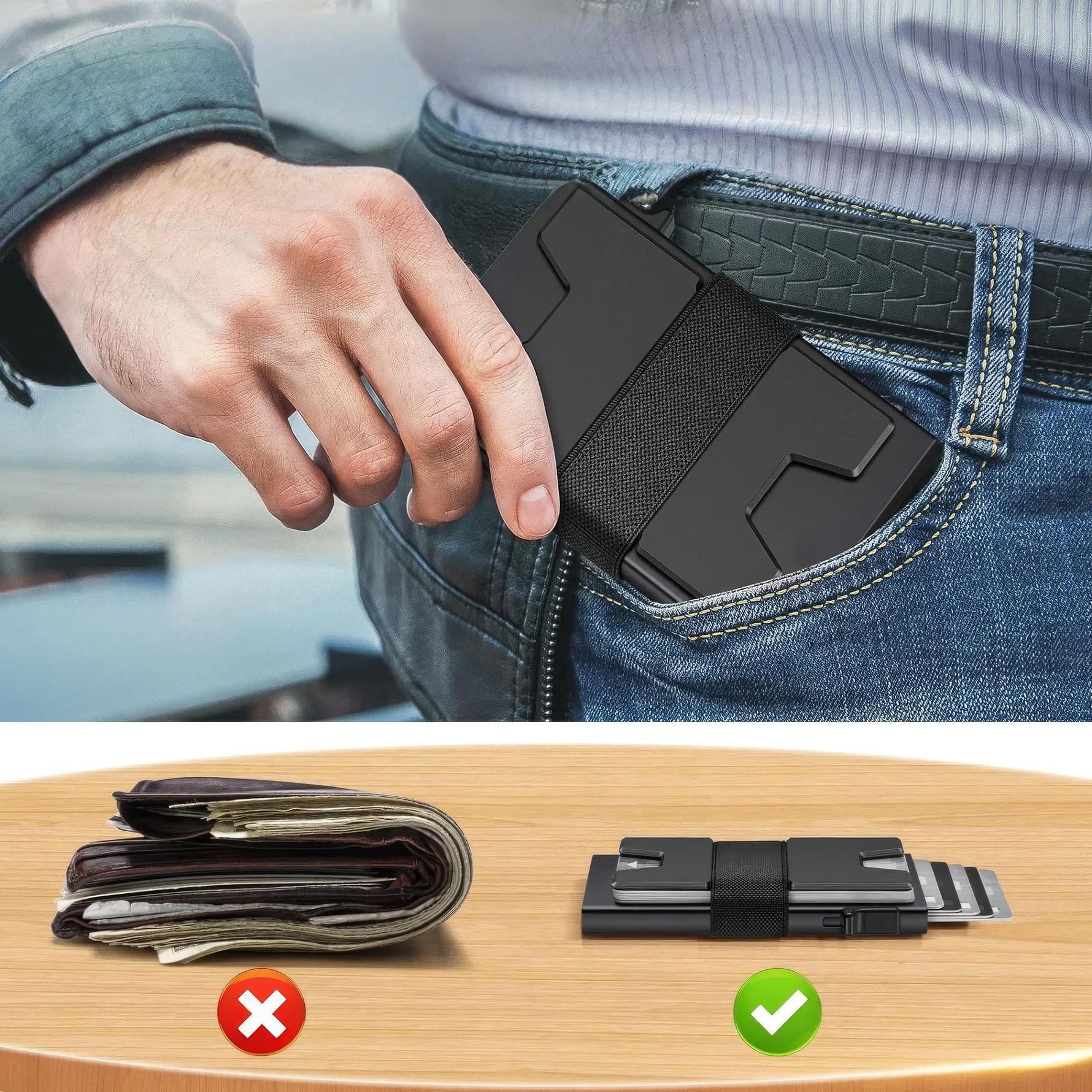 Stilvoller RFID-Kartenhalter aus Aluminium für Herren
