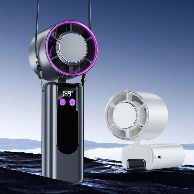 CoolBreeze Handheld Fan with Cooling Function | USB Powered | Digital Display | 3 Speed Modes