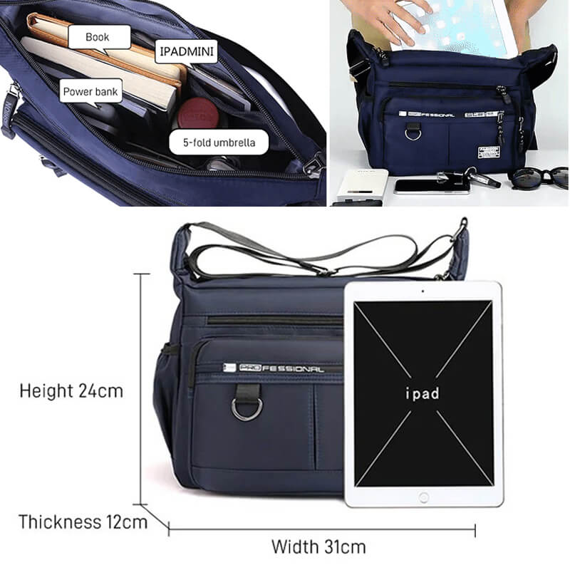 Aquaflex | Leichte, wasserfeste Schultertasche mit viel Stauraum