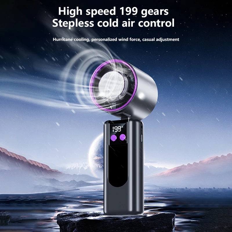 CoolBreeze Handheld Fan with Cooling Function | USB Powered | Digital Display | 3 Speed Modes