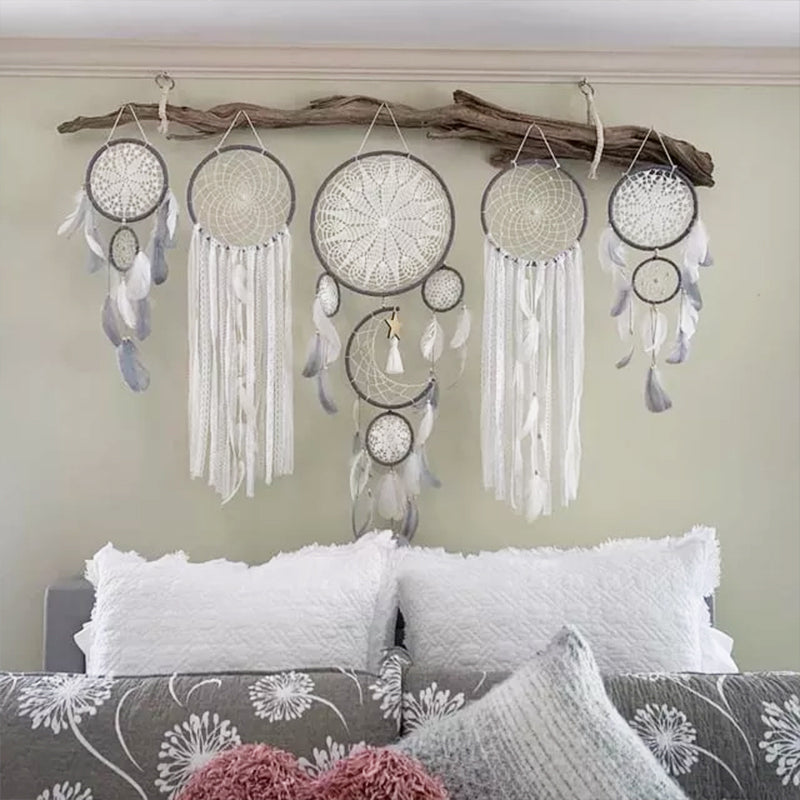 Traumfänger mit Mond und Sternen für über dem Bett (5 Stück)