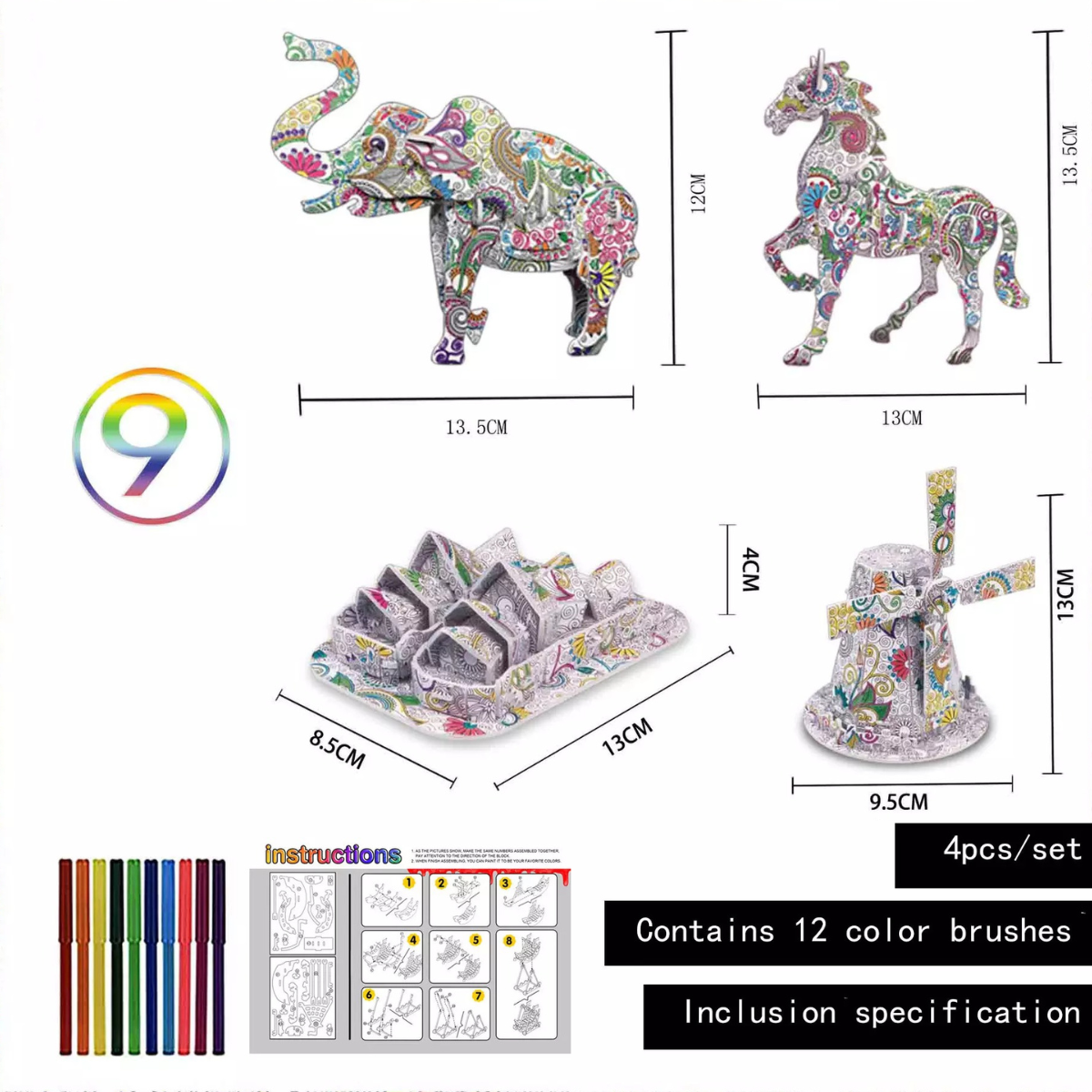3D-Puzzle zur Selbstgestaltung - Skulpturen-Set (2+1 Gratis)