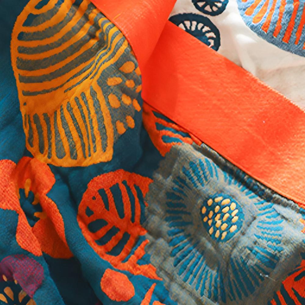 Stilvolle Sommerdecke mit floralen Motiven
