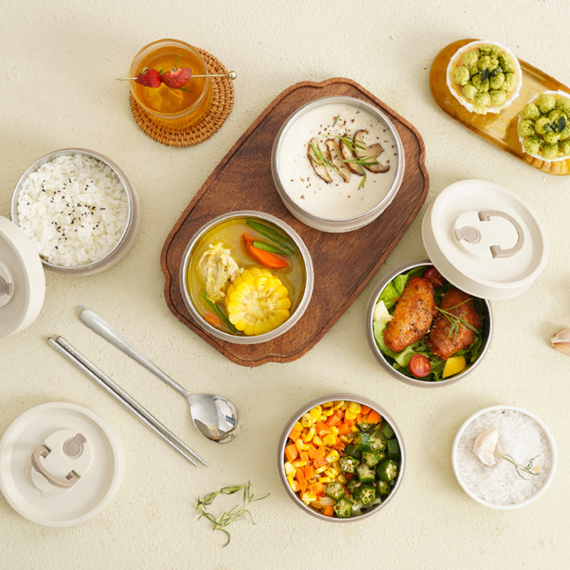 Isolierte Edelstahl-Lunchbox für frische Mahlzeiten unterwegs