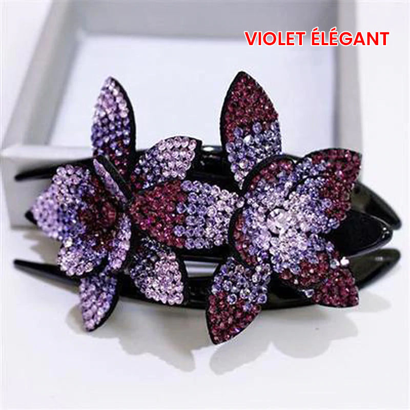 Elegante Doppelte Blüten-Haarnadel | GlamourClip