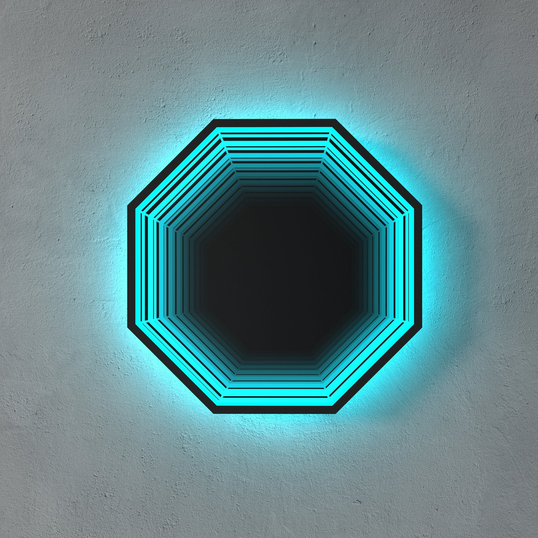 Elegant 3D Mirror with Color-Changing Lighting