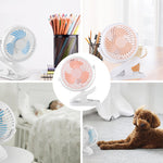 Tragbarer Klemmlüfter mit 360° Drehung – USB & wiederaufladbarer Akku