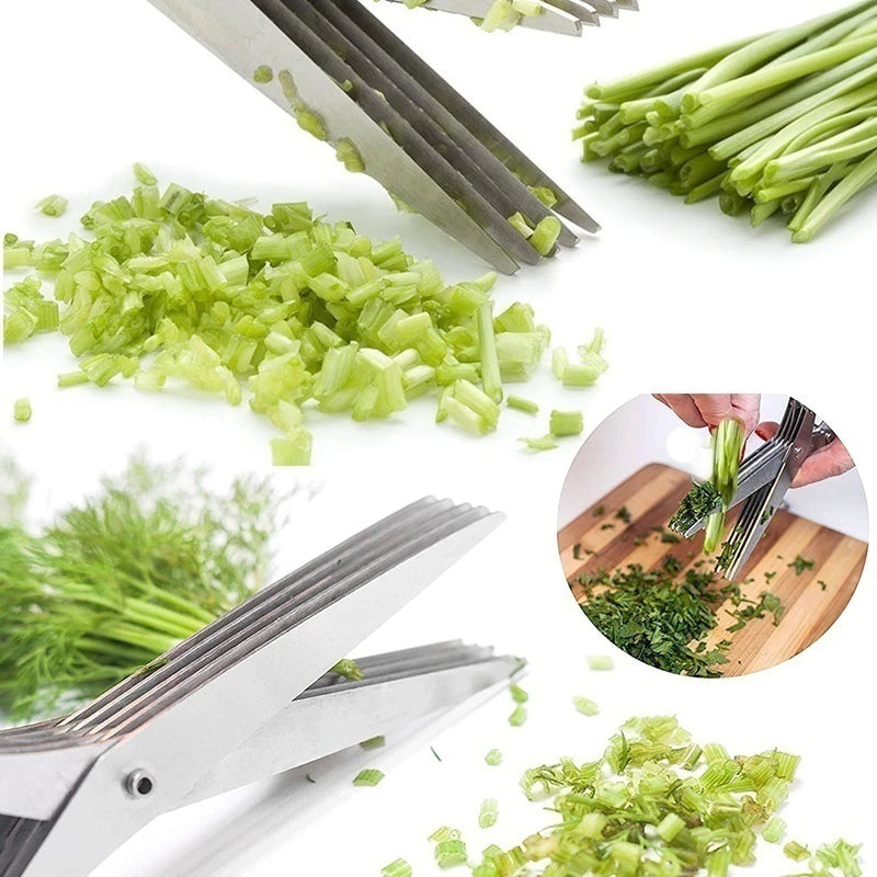 Vielseitige Edelstahl-Küchenschere mit 5 Funktionen