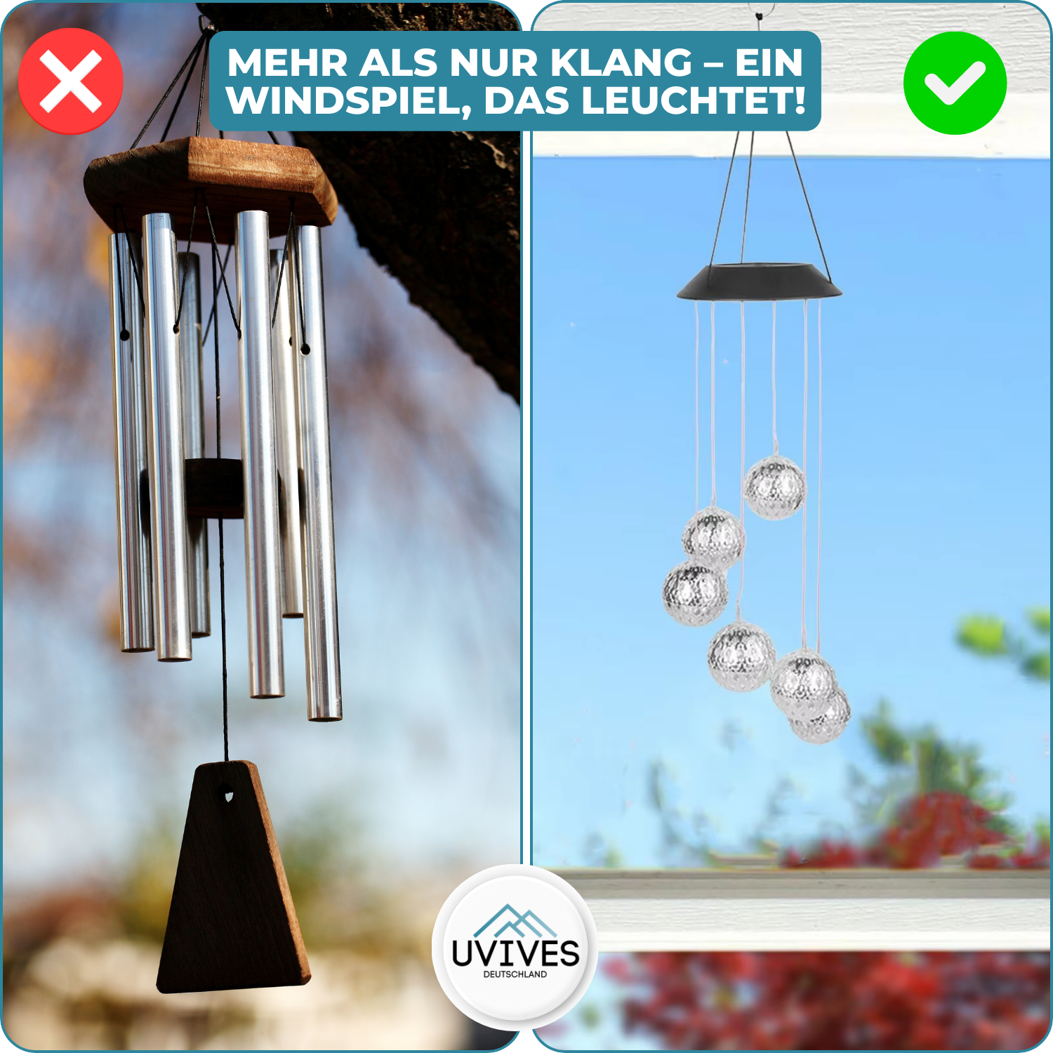 Farbenfrohes Solar-Windspiel für Ihren Garten