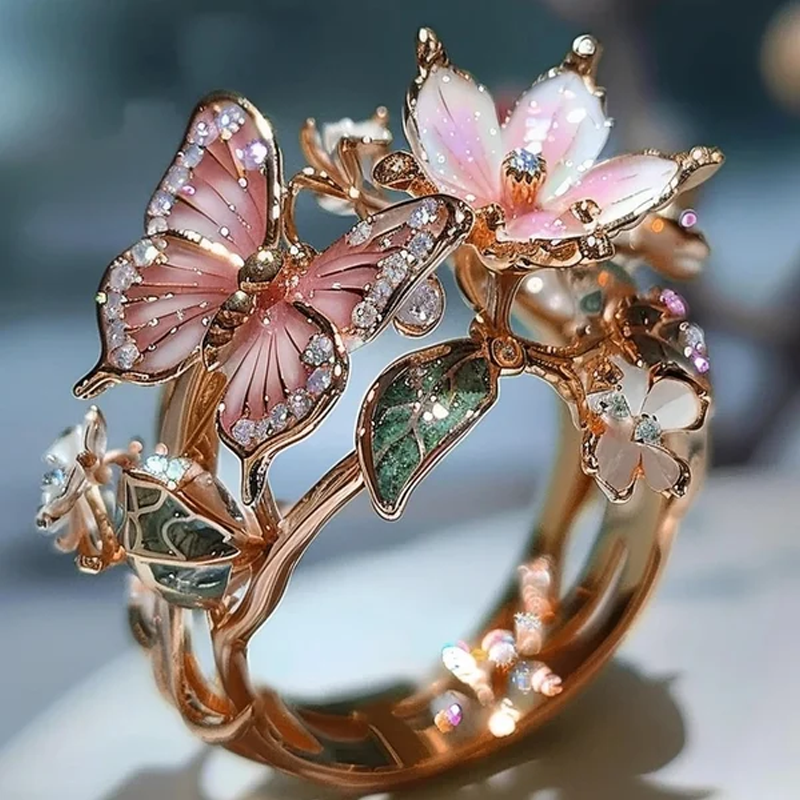 Ring mit Schmetterlingsblüte