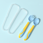 Ergonomisches Babybesteck Set mit rutschfestem Löffel und Gabel für Kinder