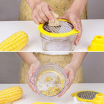 Maiskornentferner mit Messbecher und Reibe | CornEase
