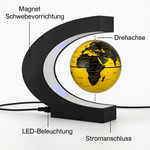 AstroGlobus LED Weltkugel – Schwebende Globenlampe mit magnetischer Aufhängung