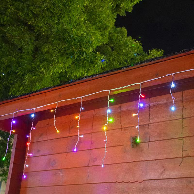 Frostlichter 50m LED Eiszapfen-Lichterkette | IP44 Wetterfest | 36V Niederspannung | Über 500 LEDs | Wunderschöner Wasserfall-Effekt | Warmweiß