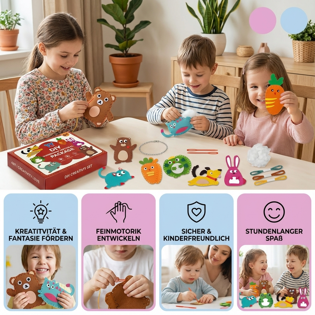 Selbst nähen Set für sichere Filztiere